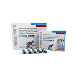 Avinate-Forte - Rosehip Extract, Mucopolysaccharide,Collagen Peptide Type-II, Sodium Hyaluronate,Chondroitin Sulphate Sodium, Vitamin C& Vitamin D3 Softgel Capsules by Stonefort Bioceutical