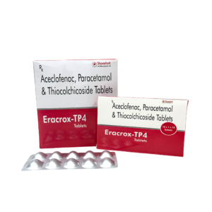 Eracrox-TP4 - Aceclofenac, Paracetamol & Thiocolchicoside Tablets by Stonefort Bioceutical