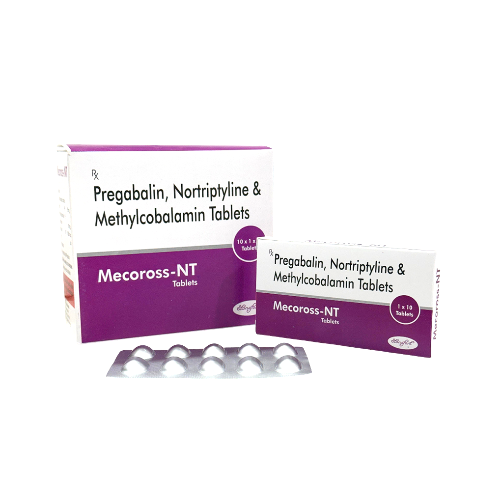 Mecoross-NT - Pregabalin, Nortriptyline & Methylcobalamin Tablets by Stonefort Bioceutical