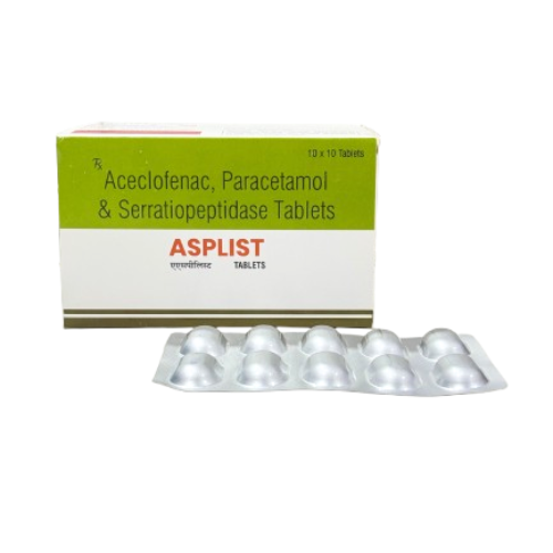 Asplist - Aceclofenac, Paracetamol & Serratiopeptidase Tablets by Stonefort Bioceutical