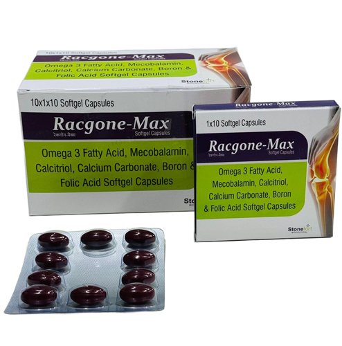 Racgone-Max - Omega-3 Fatty Acid, Mecobalamin, Calcitriol, Calcium Carbonate, Boron, Folic Acid by Stonefort Bioceutical
